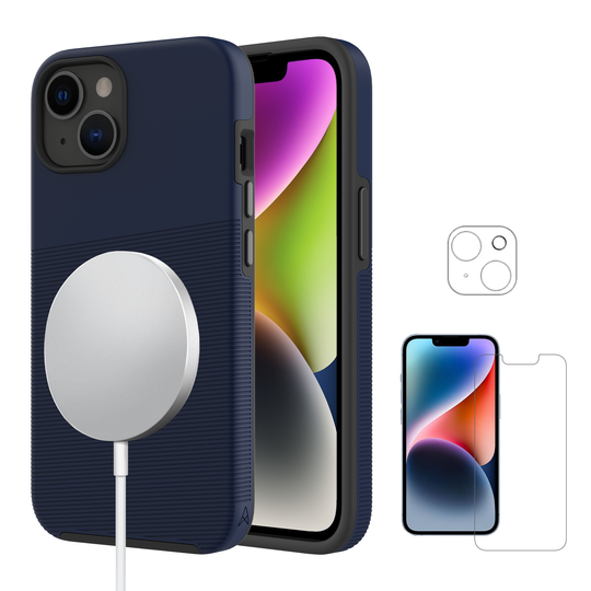 Axessorize PROTech Plus Étui compatible avec MagSafe & Protecteur d'écran et de lentille de caméra pour Apple iPhone 14 Plus