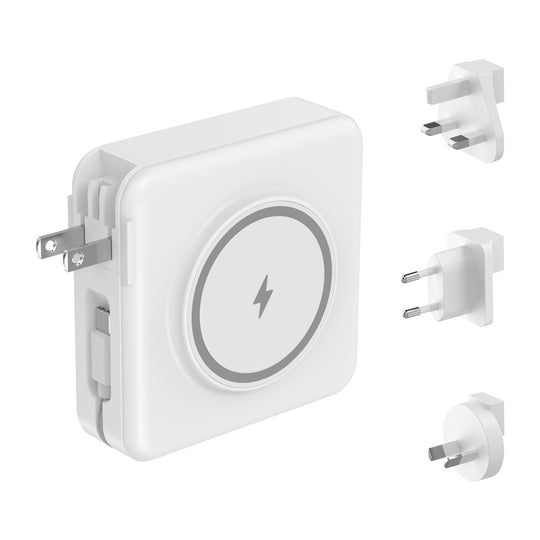 AXS 4-in-1 Travel Powerbank with Qi2 Wireless Charger | White