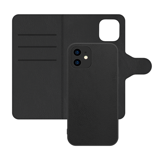 Axessorize 2-en-1 étui vegan cuir végétalien LUXFolio+ magnétique pour+ Apple iPhone 12 mini | Noir