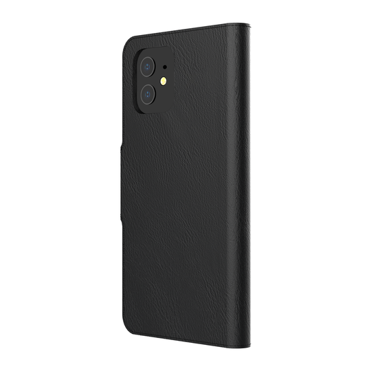 Axessorize 2-en-1 étui vegan cuir végétalien LUXFolio+ magnétique pour+ Apple iPhone XR/11 | Noir