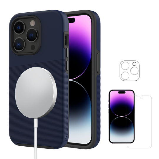 Axessorize PROTech Plus Étui compatible avec MagSafe & Protecteur d'écran et de lentille de caméra pour Apple iPhone 14 Pro Max 